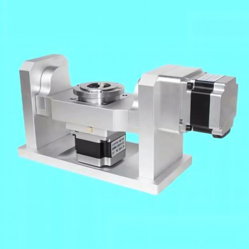 CNC A+C Drehachse für die 4. und 5. Achse mit 10:1 Harmonic Drive Getriebe 100mm Spannfutter und NEMA34 Schrittmotor