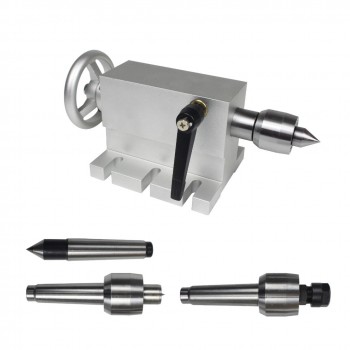 65mm verstellbarer Reitstock mit MK2 Aufnahme und 4 Wechselspitzen für CNC Fräs und Graviermaschinen