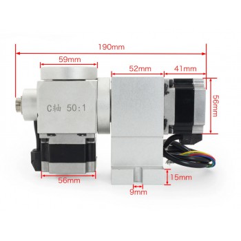 CNC A/C Drehachse als 5. Achse mit Harmonic Drive Getriebe 50:1 und NEMA23 Schrittmotor