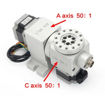 CNC A/C Drehachse als 5. Achse mit Harmonic Drive Getriebe 50:1 und NEMA23 Schrittmotor