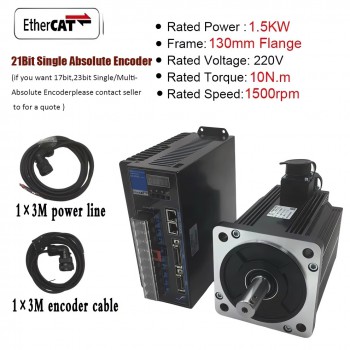 EtherCAT AC Servomotor Set 1–3,8kW mit Servoregler 2500U/min und 21 Bit Magnetencoder für CNC