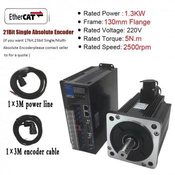 EtherCAT AC Servomotor Set 1–3,8kW mit Servoregler 2500U/min und 21 Bit Magnetencoder für CNC