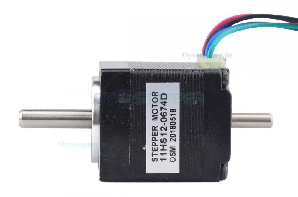 Doppelwelle Nema 11 Bipolar 1,8° Grad 7Ncm 0.67A 3.75V 28x28x31.5mm 4 Drähte Bipolar Miniatur Schrittmotor