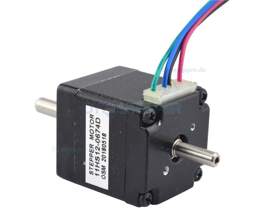 Doppelwelle Nema 11 Bipolar 1,8° Grad 7Ncm 0.67A 3.75V 28x28x31.5mm 4 Drähte Bipolar Miniatur Schrittmotor