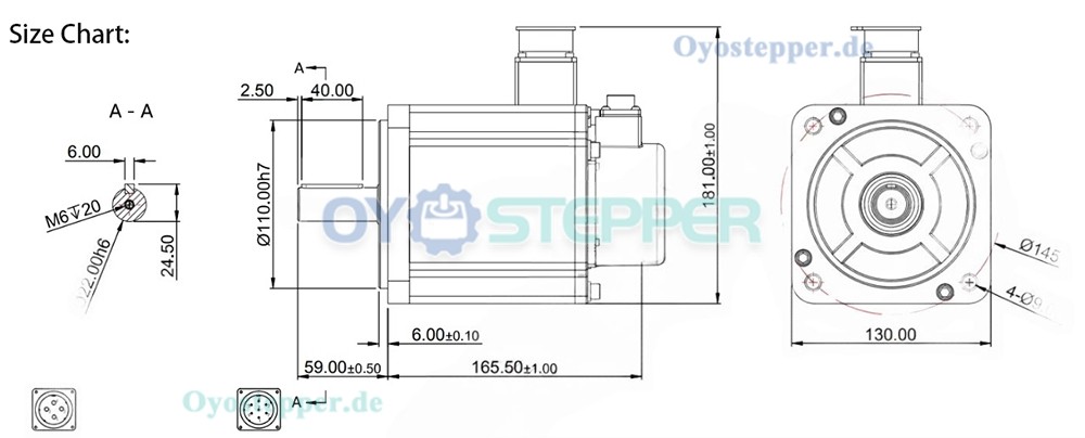 1500W AC-Servomotor & Treiber-Set, 7,16 Nm, 2000 U/min, 7,2A, mit 17-Bit Absolut-Encoder