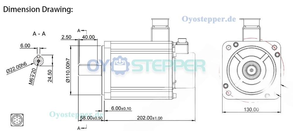 1500W AC-Servomotor & Servotreiber-Kit mit Bremse, 7,16 Nm, 2000 U/min, 7,2A, 17-Bit Absolut-Encoder