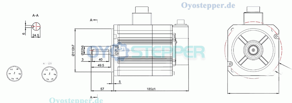 1500W AC-Servomotor & Treiber-Kit mit Bremse, 17-Bit Absolut-Magnet-Encoder, 4,78 Nm, 5,6A, 130 × 130 mm