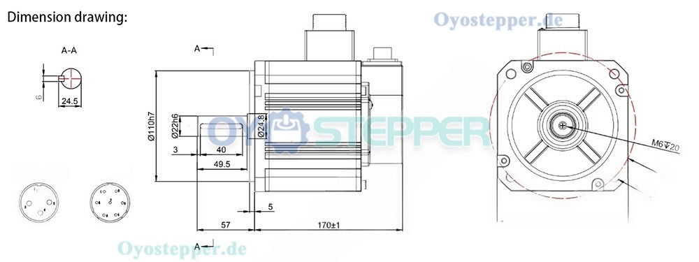 2000W AC-Servomotor & Servotreiber-Set, 9,55 Nm, 2000 U/min, 10,2A, mit 17-Bit Absolut-Encoder