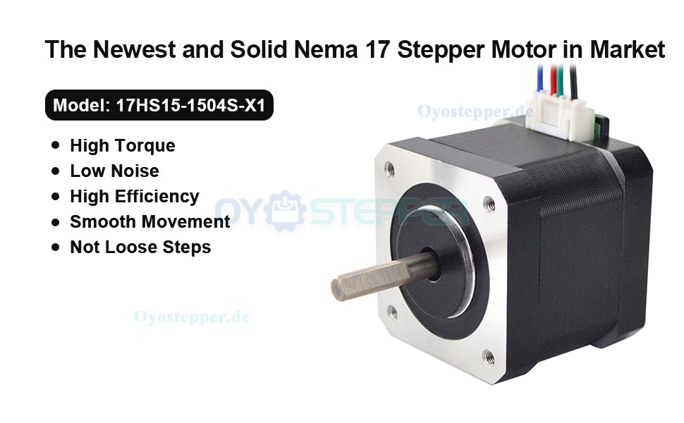 Nema 17 Schrittmotor 45Ncm 1.5A 1.8 Grad 12V 4 Draden mit 1m Kabel und Stecker für DIY-CNC/3D-Drucker/Extruder