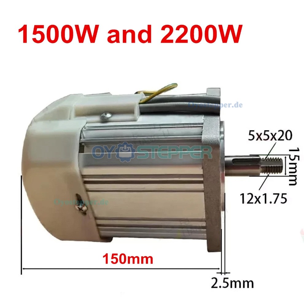 B&uuml;rstenloses AC Servomotor Set 550W/750W/1,1kW/1,5kW/2,2kW 1,85&ndash;6,85Nm mit Servoregler f&uuml;r CNC Maschinen
