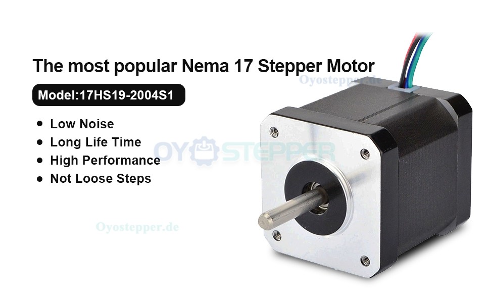 3Pcs Nema 17 Hybrid-Schrittmotor Bipolar 1.8° 59Ncm 2A 17HS19-2004S1 4 Drähte mit 1m Kabel & Stecker für 3D Drucker/CNC