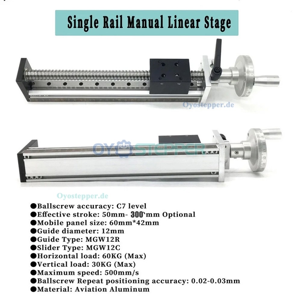 DXG6042 Mini-Linearf&uuml;hrungs-Schlitten mit Kugelgewindetrieb und Handrad