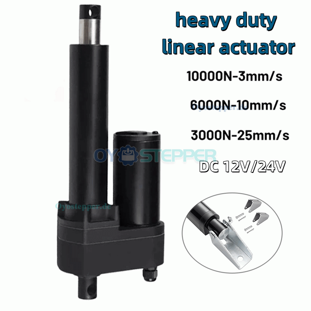 Elektrischer Schwerlast Linearantrieb 12/24VDC IP65 1000–10000N mit 50–500mm Hub Elektrischer Schwerlast Linearantrieb 12/24VDC IP65 1000–10000N mit 50–500mm Hub