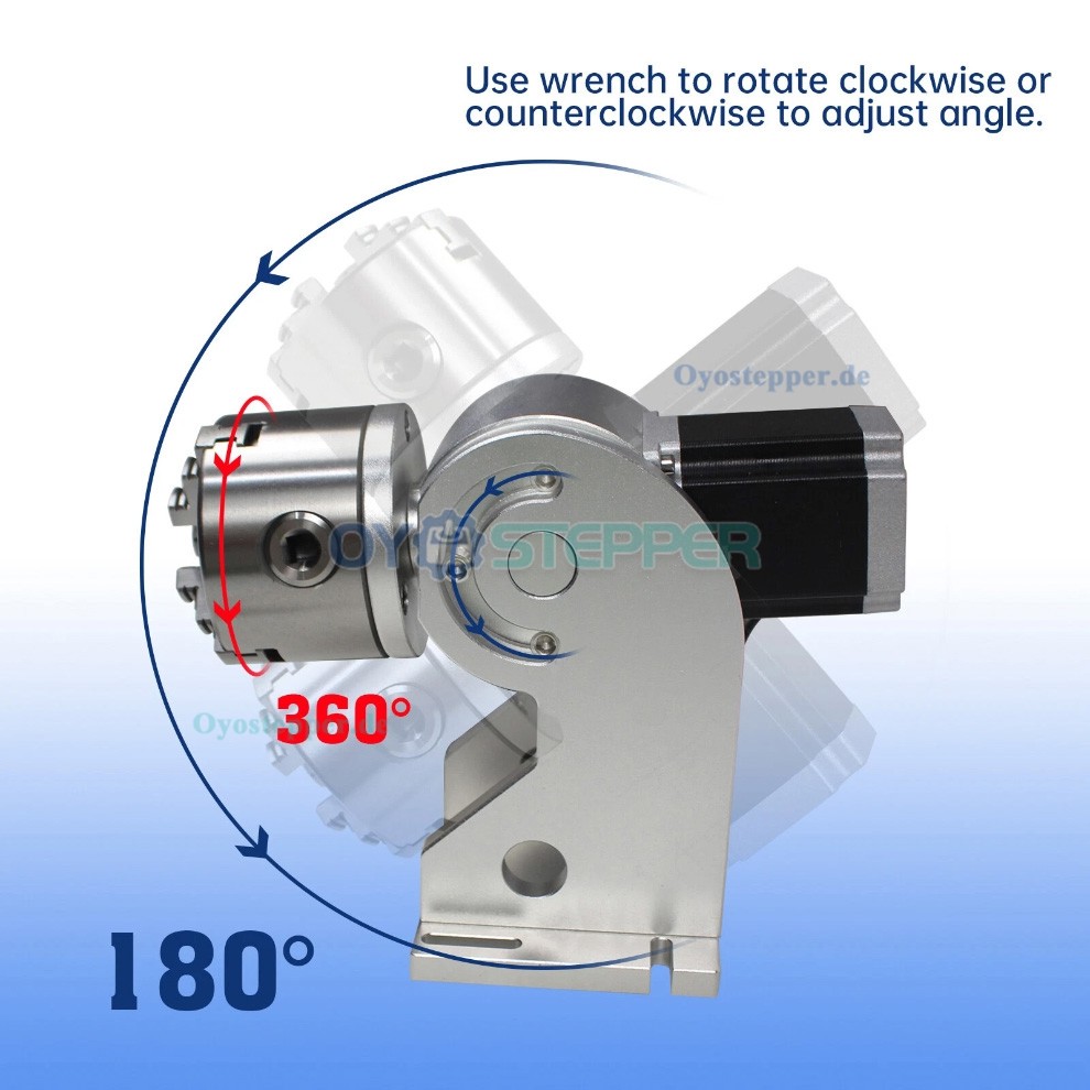 D80 CNC Drehachse mit 80mm Dreibackenfutter und Schrittmotor für Faserlaserbeschriftung Laserschweißen und CO2 Lasergravur D80 CNC Drehachse mit 80mm Dreibackenfutter und Schrittmotor für Faserlaserbeschriftung Laserschweißen und CO2 Lasergravur