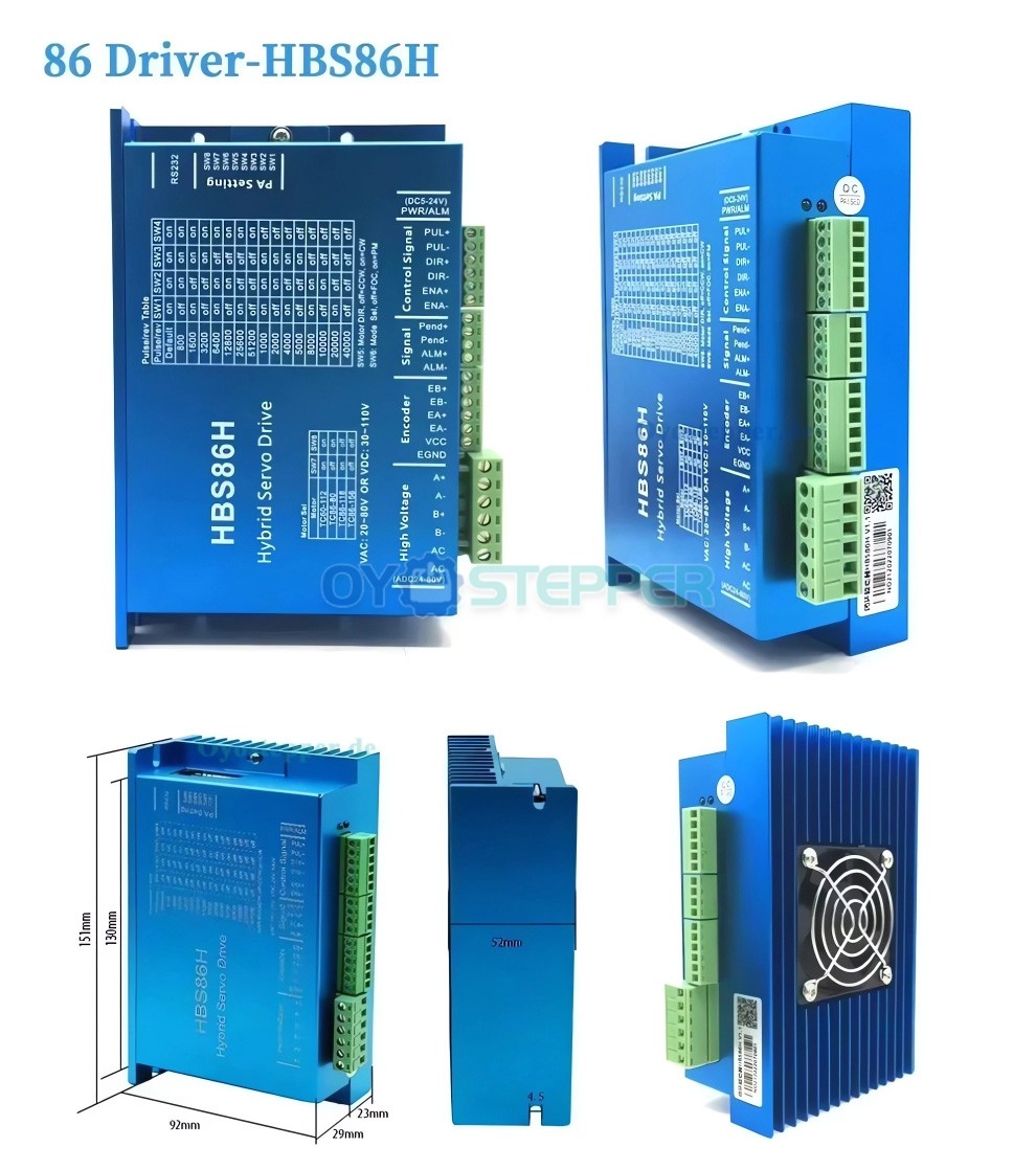 HBS86H Closed Loop Schrittmotortreiber f&uuml;r NEMA 34 86mm Schrittmotoren Hybrid-Servoantrieb