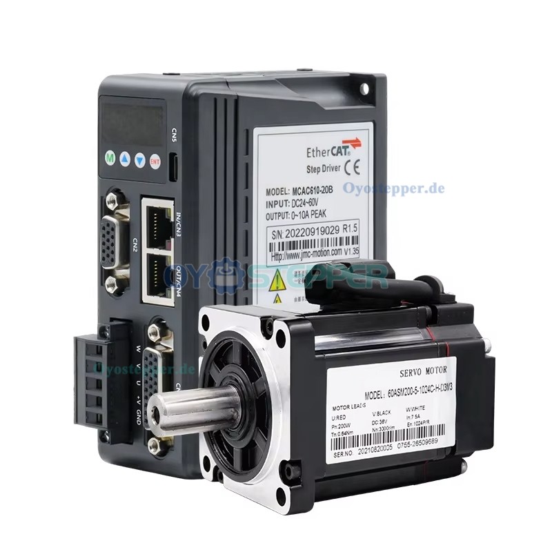 DC-Servomotor & Treiber-Kit, 200W, 0,64 Nm, 7,5A, 3000 U/min, mit 1024 Linien Magnet-Encoder