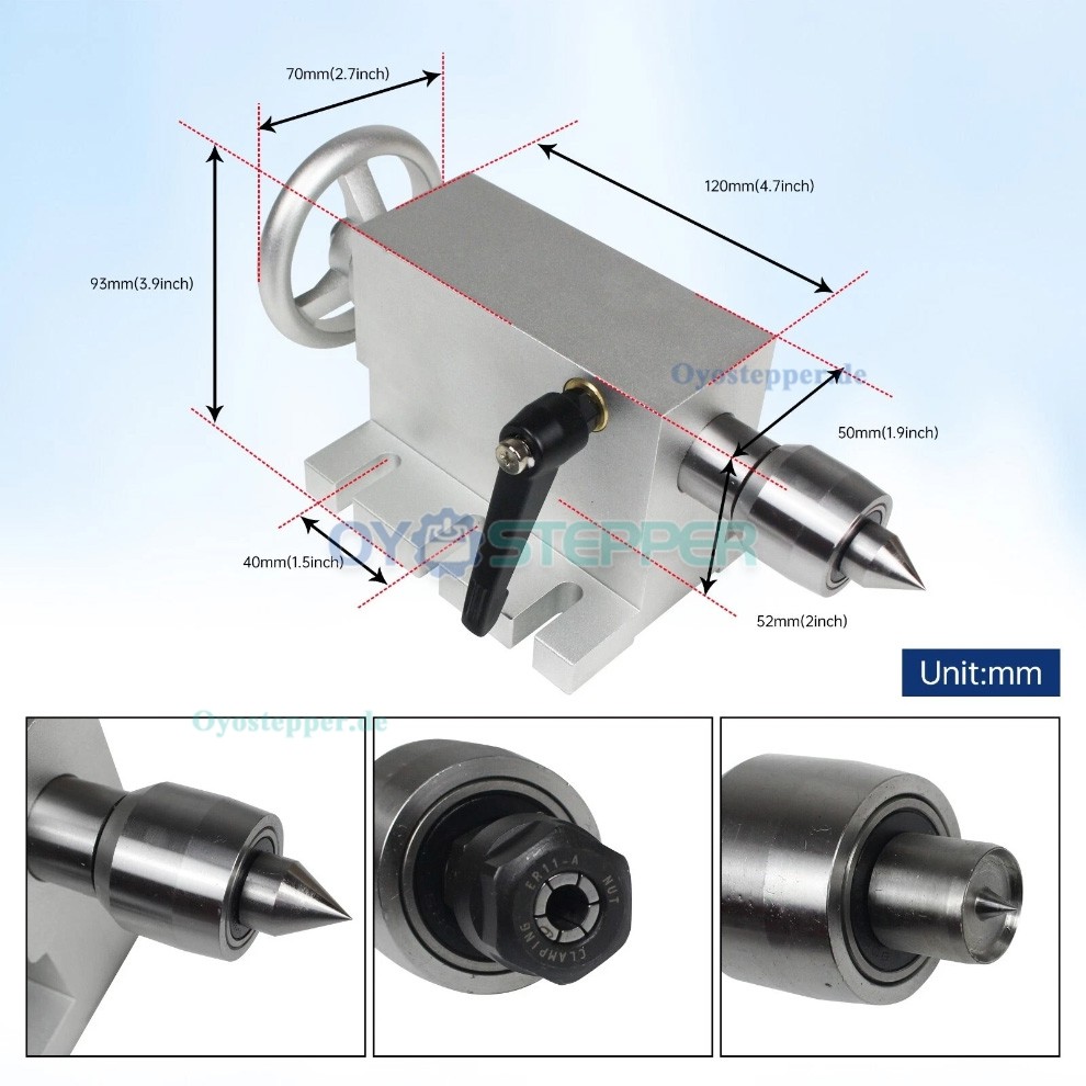 65mm verstellbarer Reitstock mit MK2 Aufnahme und 4 Wechselspitzen für CNC Fräs und Graviermaschinen 65mm verstellbarer Reitstock mit MK2 Aufnahme und 4 Wechselspitzen für CNC Fräs und Graviermaschinen