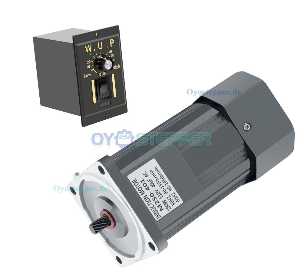 AC Induktionsgetriebemotor 250W Übersetzung 10:1 16Nm 135U/min mit Drehzahlregler AC Induktionsgetriebemotor 250W Übersetzung 10:1 16Nm 135U/min mit Drehzahlregler
