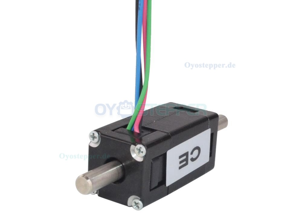 Nema 6 Schrittmotor Miniatur Doppelwelle Bipolar 1,8 Grad 0,58 Ncm 0,3A 14 x 14 x 30 mm 4 Drähte Mini Schrittmotor
