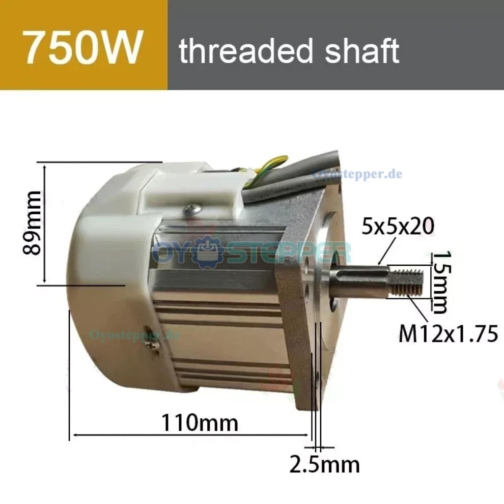 B&uuml;rstenloses AC Servomotor Set 550W/750W/1,1kW/1,5kW/2,2kW 1,85&ndash;6,85Nm mit Servoregler f&uuml;r CNC Maschinen