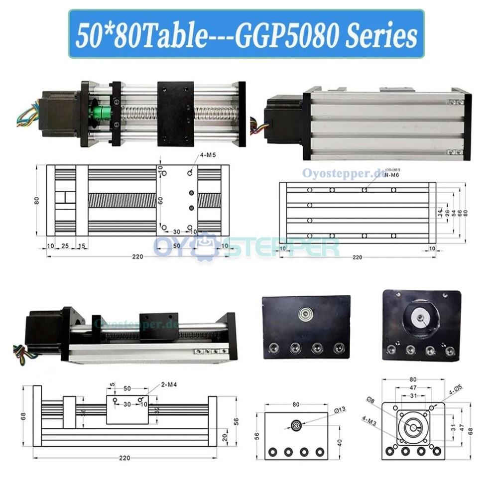 Motorisierte Linearschlitten mit Kugelgewindetrieb, CNC-Schlittenbausatz mit Nema23 Motor, Treiber und Netzteil Motorisierte Linearschlitten mit Kugelgewindetrieb, CNC-Schlittenbausatz mit Nema23 Motor, Treiber und Netzteil