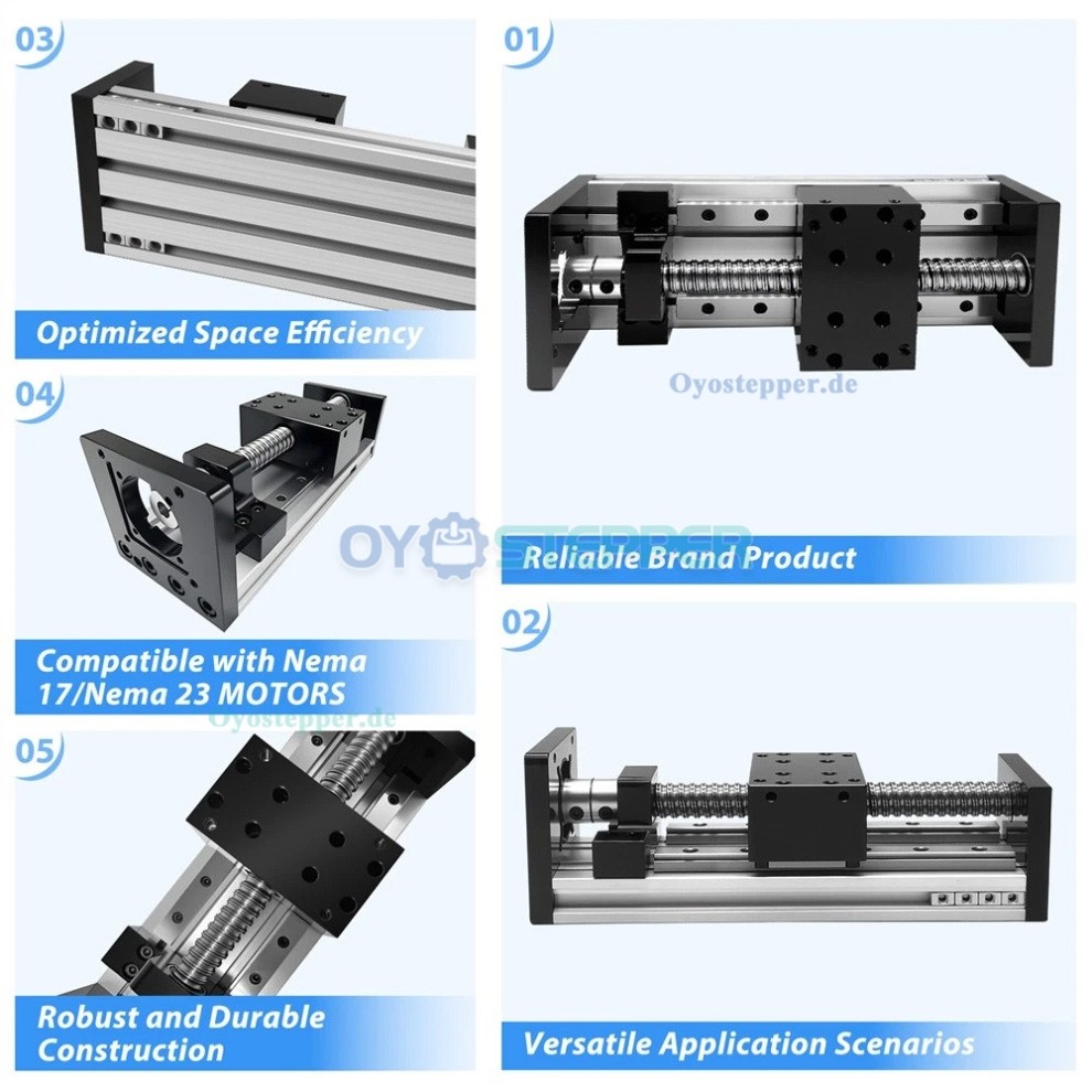 CNC-Lineartisch mit Kugelgewindetrieb und Doppelführung,10–60 kg,Motorisierter Lineartisch CNC-Lineartisch mit Kugelgewindetrieb und Doppelführung,10–60 kg,Motorisierter Lineartisch