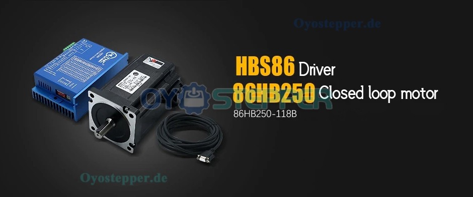 HLTNC Nema 34 Closed Loop Schrittmotor 1,8° 8 Nm & HBS86-Treiber mit Bremse