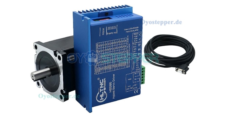 HLTNC Nema 34 Closed Loop Schrittmotor 12 Nm mit Bremse + Hybrid-Servotreiber-Kit für CNC Router