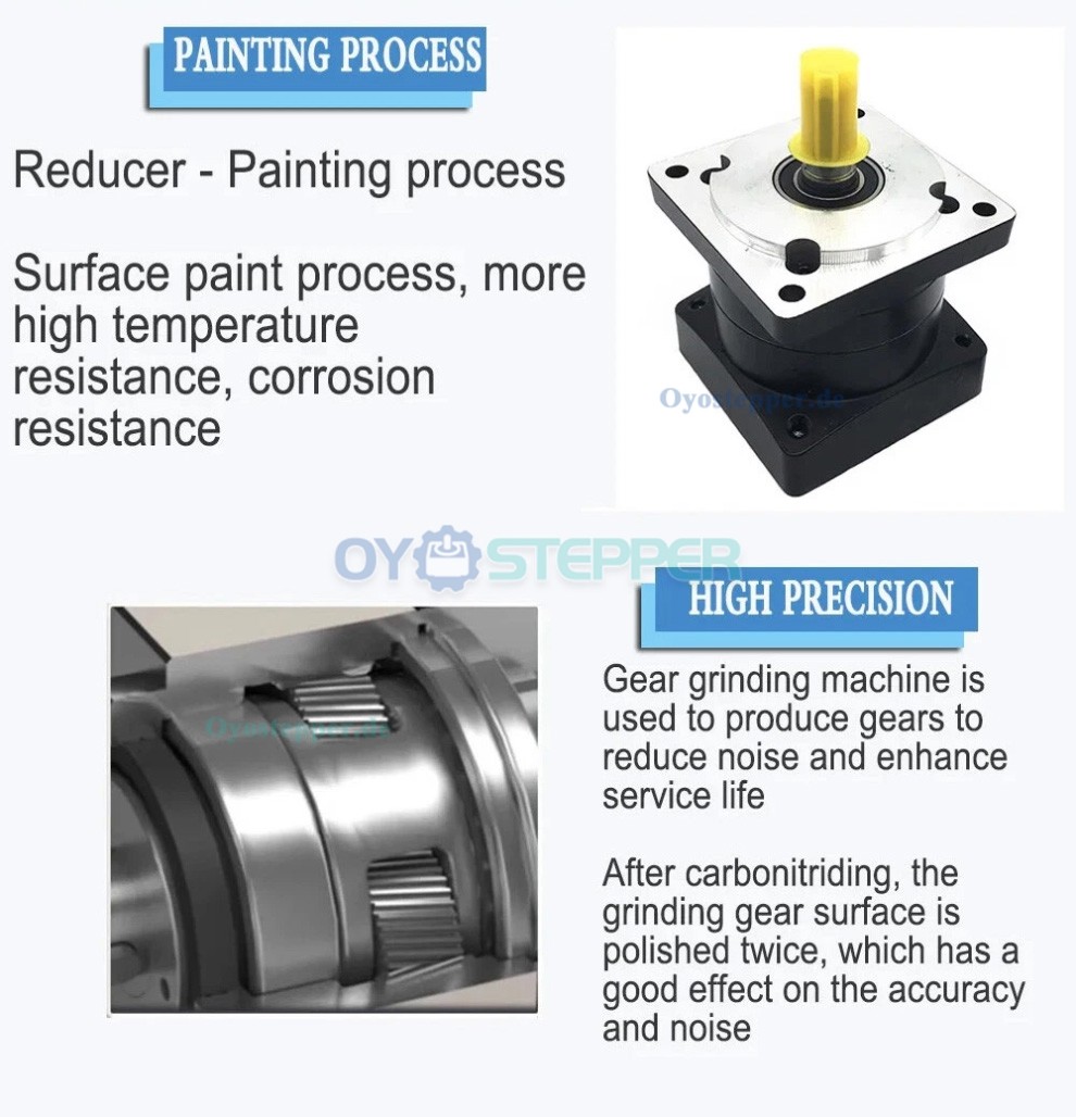 NEMA 34 Planetengetriebe (&Uuml;bersetzung 5:1 bis100:1)f&uuml;r 86-mm-Schrittmotoren, 14mm Eingangswelle