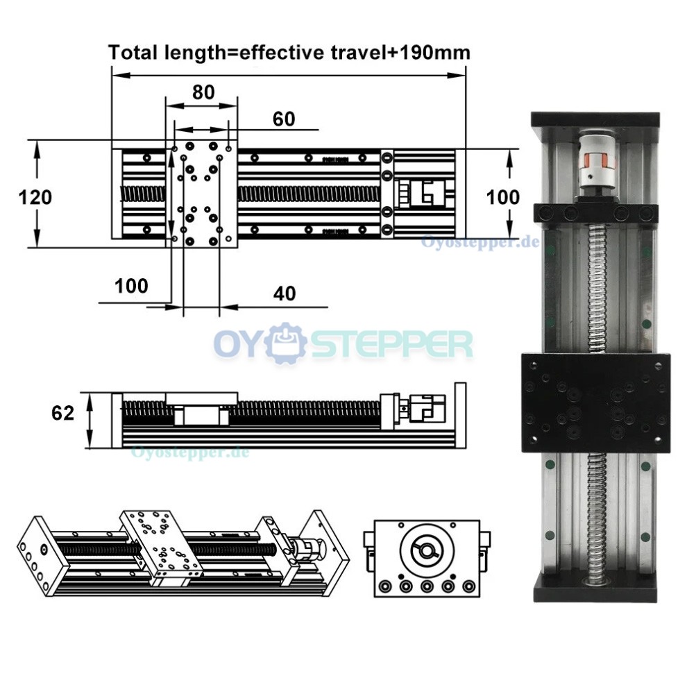 Schwerlast Linearführungs Schlitten mit Kugelgewindetrieb für Nema 23/34 Motoren Schwerlast Linearführungs Schlitten mit Kugelgewindetrieb für Nema 23/34 Motoren