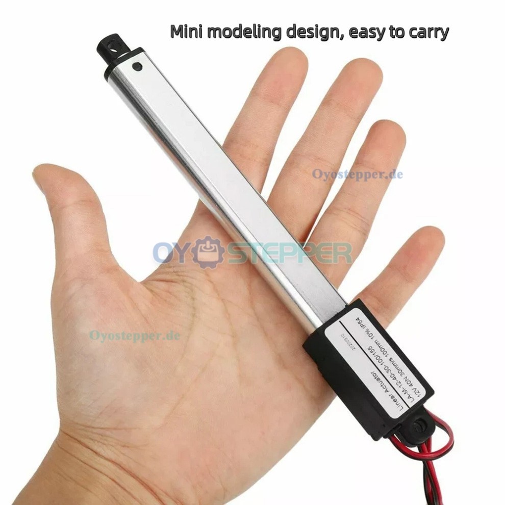 12V Mini Linearantrieb 64&ndash;188N mit 10/20/30/50/100/150/200mm Hub