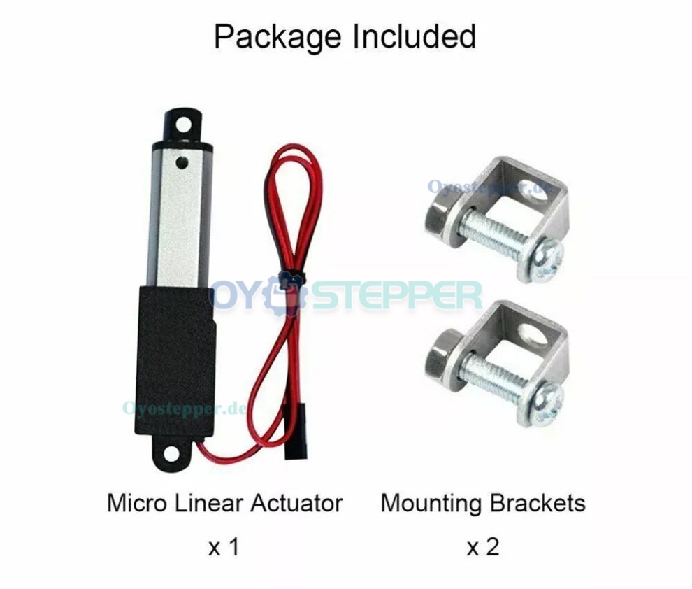 12V Mini Linearantrieb 64&ndash;188N mit 10/20/30/50/100/150/200mm Hub