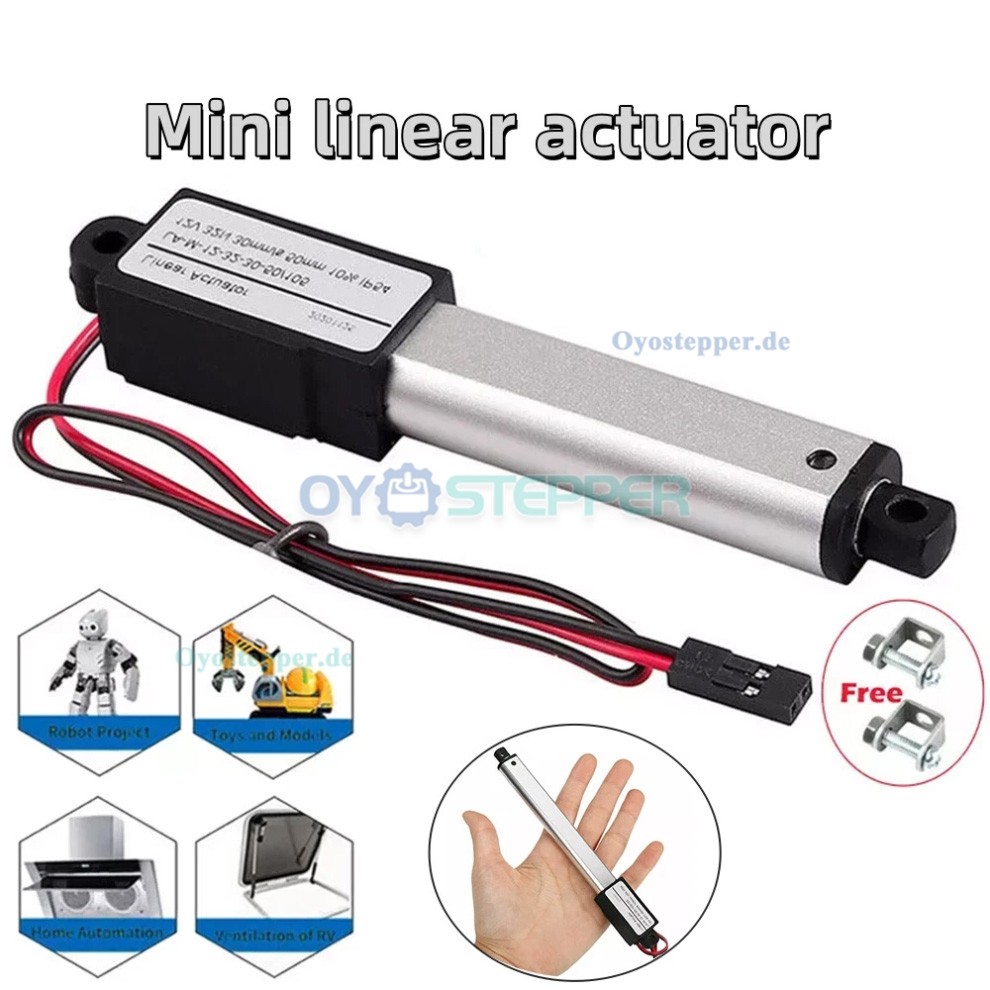 12V Mini Linearantrieb 64&ndash;188N mit 10/20/30/50/100/150/200mm Hub