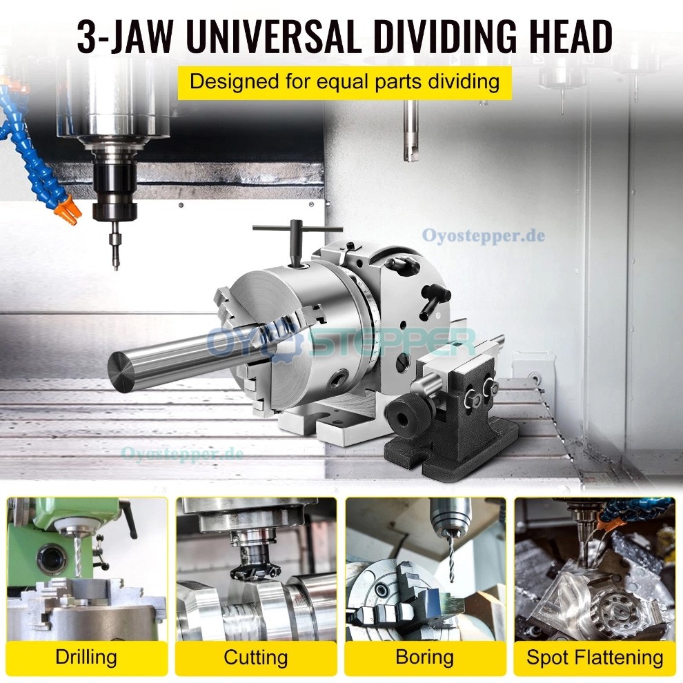 BS-0 halbuniverseller Teilapparat 5 Zoll mit Dreibackenfutter und Reitstock für CNC Fräsmaschinen BS-0 halbuniverseller Teilapparat 5 Zoll mit Dreibackenfutter und Reitstock für CNC Fräsmaschinen