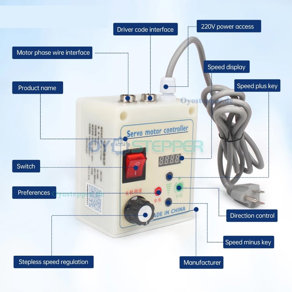 B&uuml;rstenloses AC Servomotor Set 550W/750W/1,1kW/1,5kW/2,2kW 1,85&ndash;6,85Nm mit Servoregler f&uuml;r CNC Maschinen