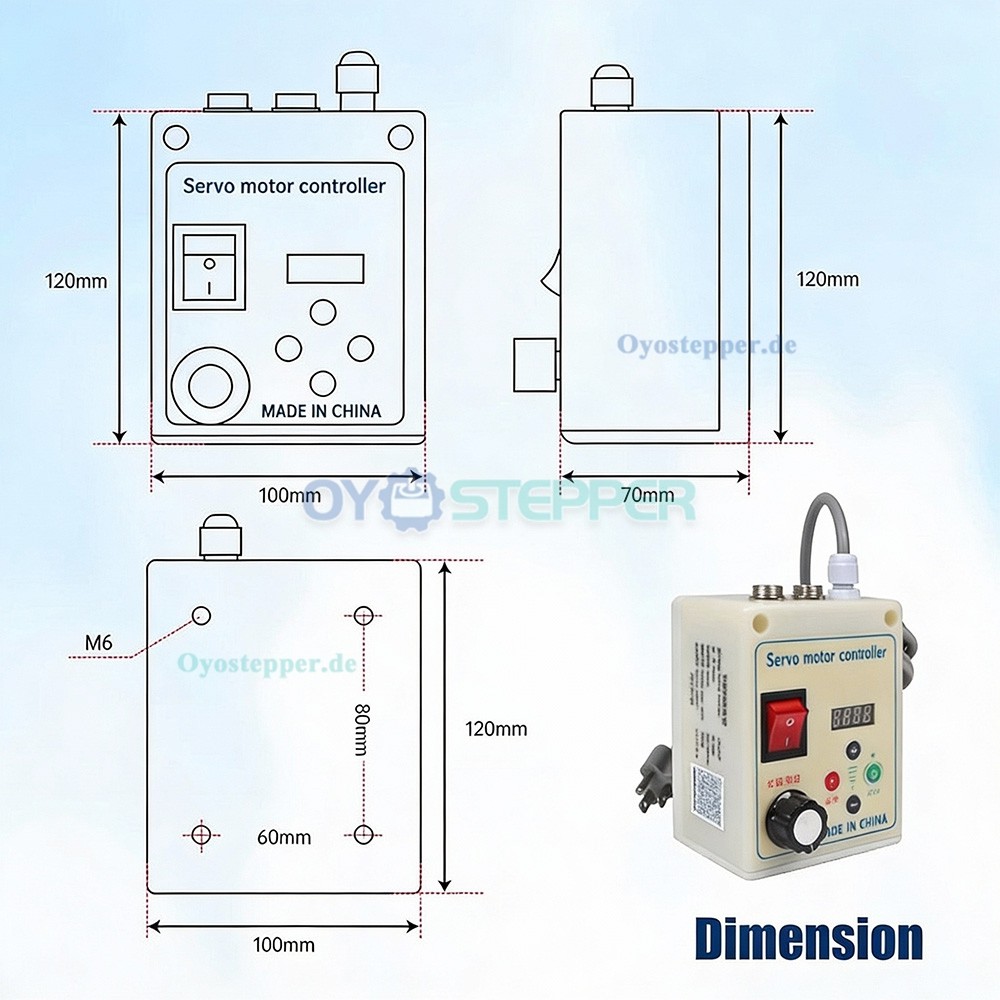 B&uuml;rstenloses AC Servomotor Set 550W/750W/1,1kW/1,5kW/2,2kW 1,85&ndash;6,85Nm mit Servoregler f&uuml;r CNC Maschinen