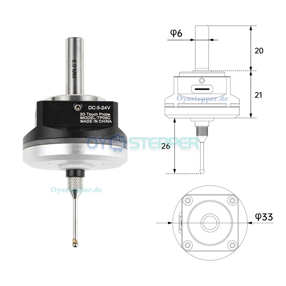 TP05C 3 Achsen Messtaster zur Werkstückvermessung und Nullpunktermittlung für CNC Maschinen TP05C 3 Achsen Messtaster zur Werkstückvermessung und Nullpunktermittlung für CNC Maschinen