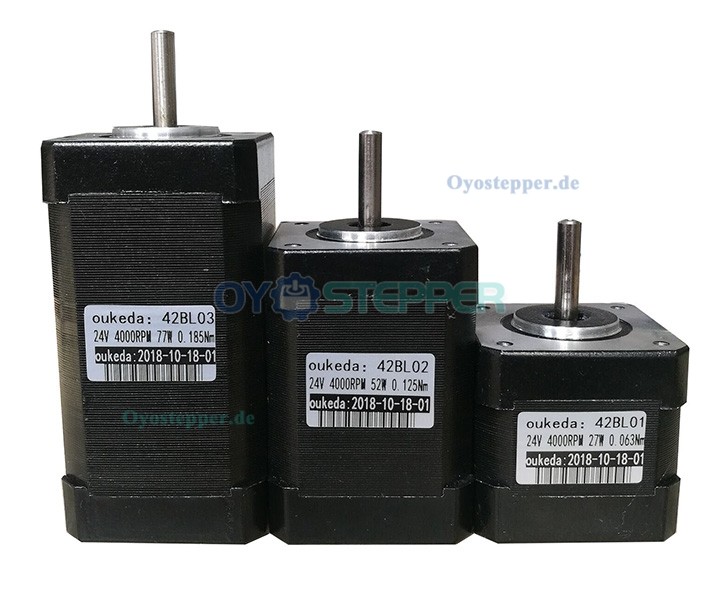 OUKEDA 3-Phasen Bürstenlose DC-Motor 24VDC, 6,3 / 12,5 / 18,8 Ncm, 4000 U/min Bürstenloser Gleichstrommotor