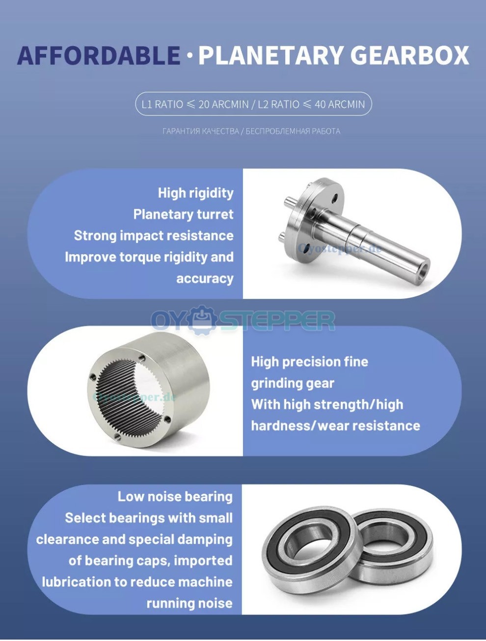 DLF-Serie Planetengetriebe f&uuml;r NEMA 23-Schrittmotoren, 1/4'-Eingang (6,35mm/8mm)