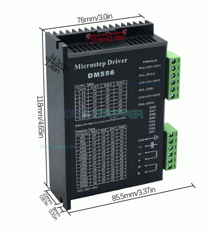3-Achsen-Kit Nema 23 1,8° 3Nm 2 Phasen Schrittmotor, Treiber & Netzteil CNC-Kit 3-Achsen-Kit Nema 23 1,8° 3Nm 2 Phasen Schrittmotor, Treiber & Netzteil CNC-Kit