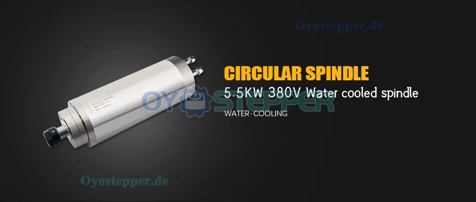 5,5 KW runder wassergekühlter Spindelmotor, Keramik, 400 Hz, 24.000 U/min, ER25, 125 mm Durchmesser