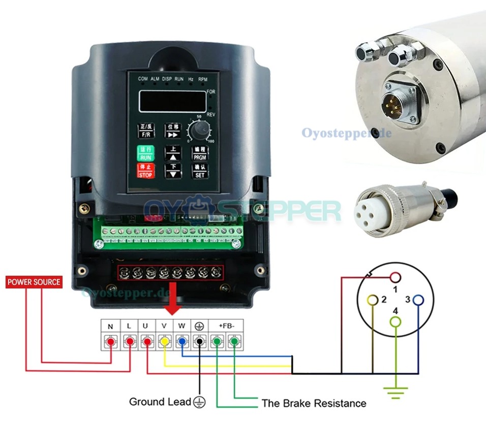 5,5 KW runder wassergekühlter Spindelmotor, Keramik, 400 Hz, 24.000 U/min, ER25, 125 mm Durchmesser