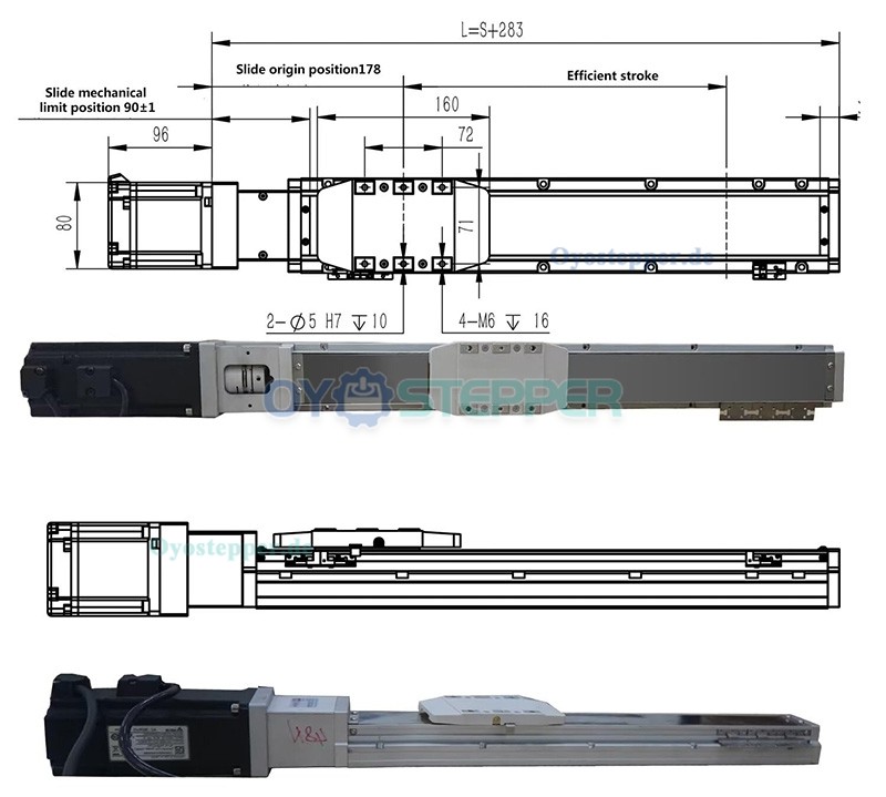 FCH90 Linearmodul mit Doppel-Führungsschiene Integrierter 750W Servomotor