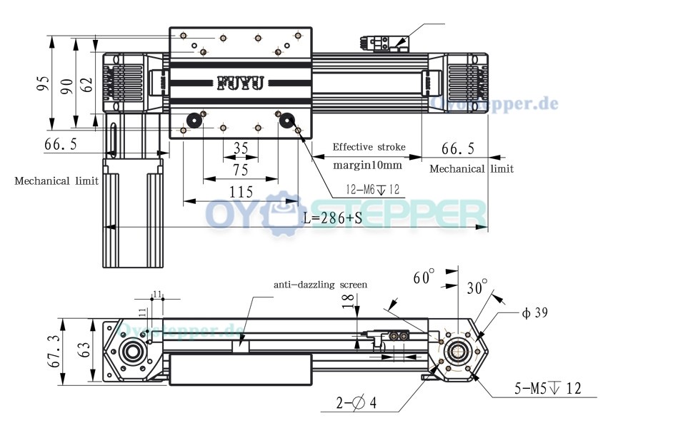 FPB60 CNC Linearmodul mit Riemenantrieb Linearführung mit NEMA 24 Schrittmotor