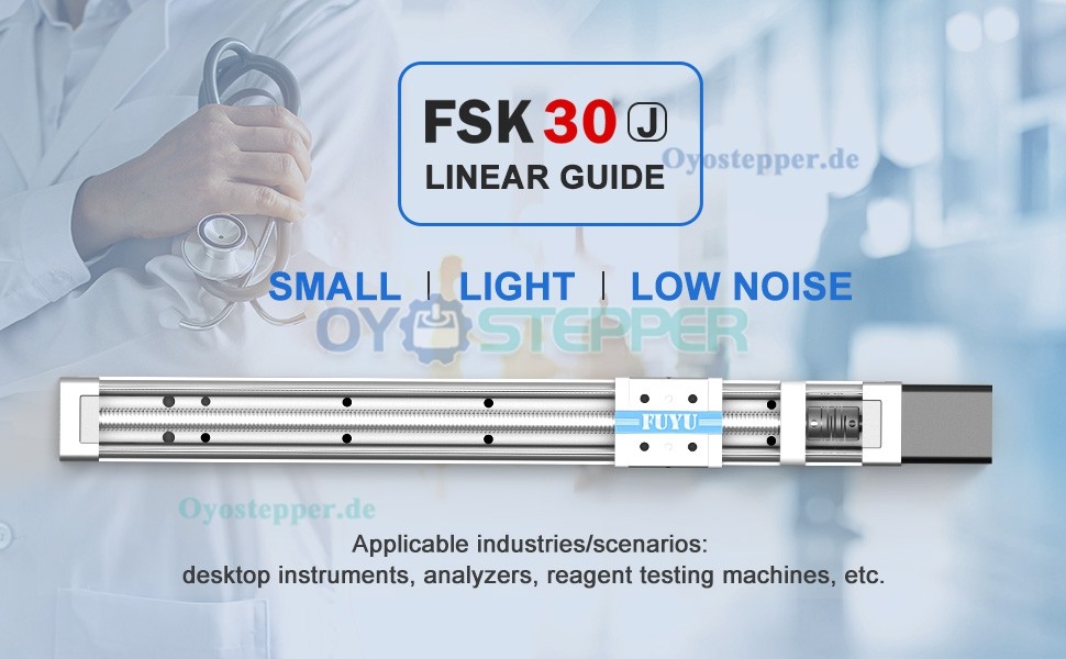 FSK30J Mini-Linearachse mit Leitspindel NEMA 14 Schrittmotor, Leiterprofilführung