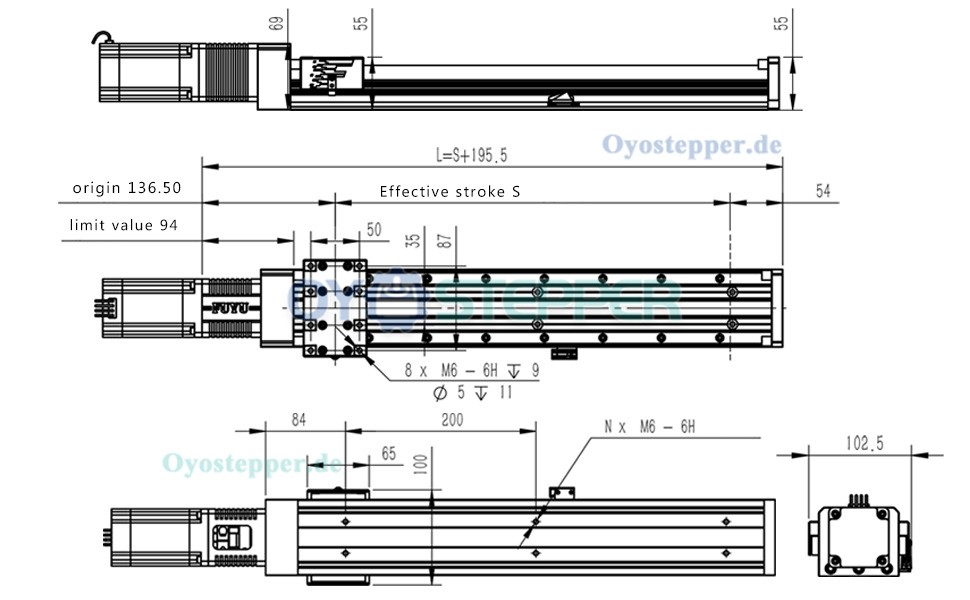 FSK80 Linearmodul mit 15mm Doppel-Schiene & Kugelgewindetrieb – NEMA 24 Schrittmotor
