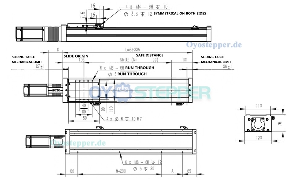 FSL120 Schwerlast-Lineartisch mit Kugelgewindetrieb CNC Linearführung mit Schiebetisch