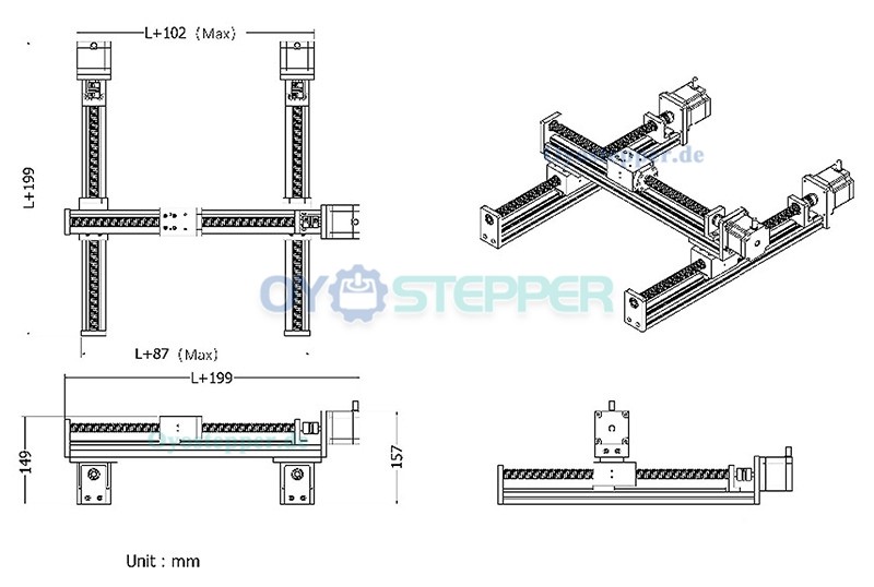 FSL40 XY Linear-Schiebetisch CNC Lineareinheit mit Verfahreinheit in X und Y-Richtung