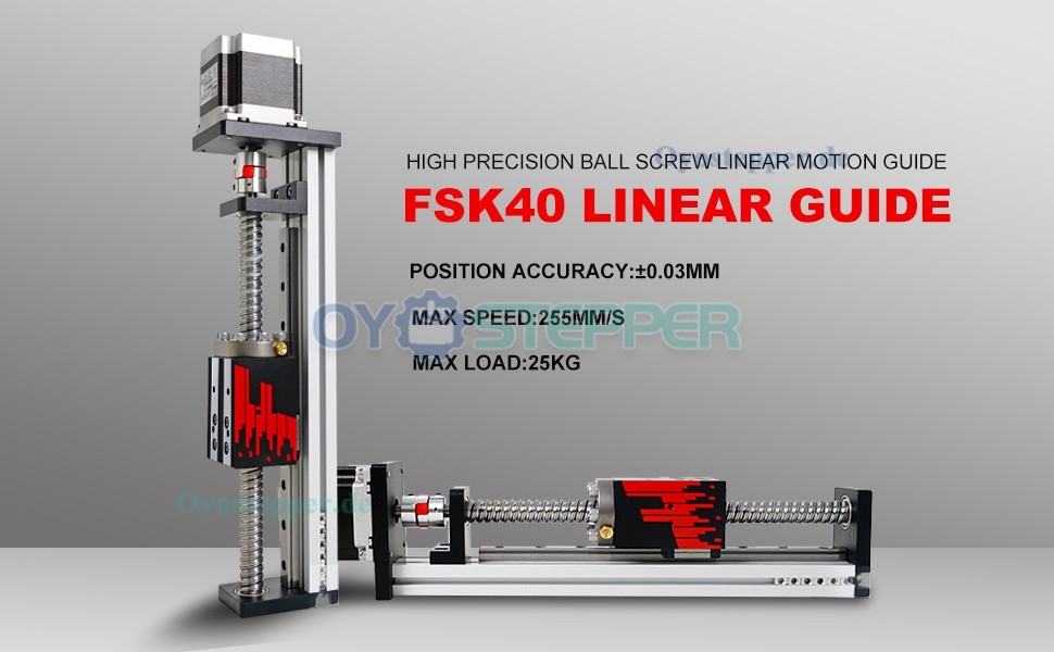 FSL40 Linearführung Linearführungsschiene 50-1000mm mit Nema 23-Schrittmotor Linearschiene
