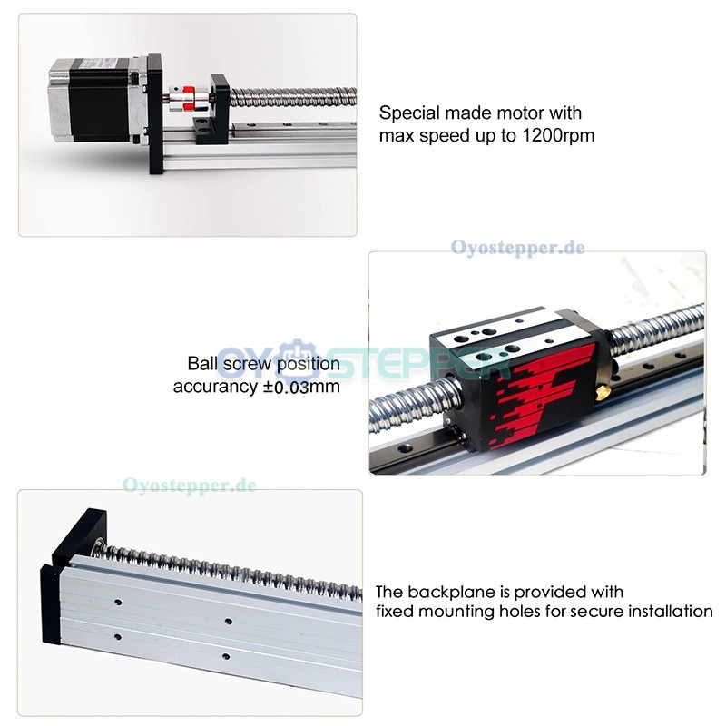 FSL40 Lineartisch mit Kugelgewindetrieb und NEMA 23 Schrittmotor CNC Linearführungseinheit